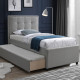Кровать OSWALDO 90x200см, с матрасом HARMONY UNO POCKET, платиново-серый