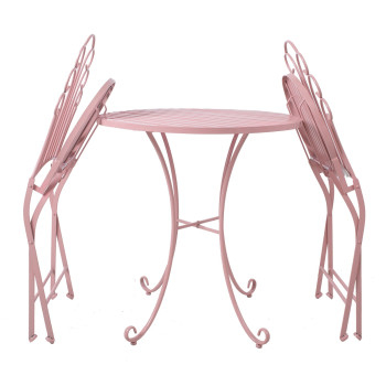 Балконный комплект ROSY стол и 2 стула (40063), розовый Балконный комплект ROSY стол и 2 стула (40063), розовый
