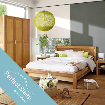 Кровать CHICAGO NEW с матрасом HARMONY TOP (86864) 160x200cм, дерево: дубовый шпон, цвет: натуральный