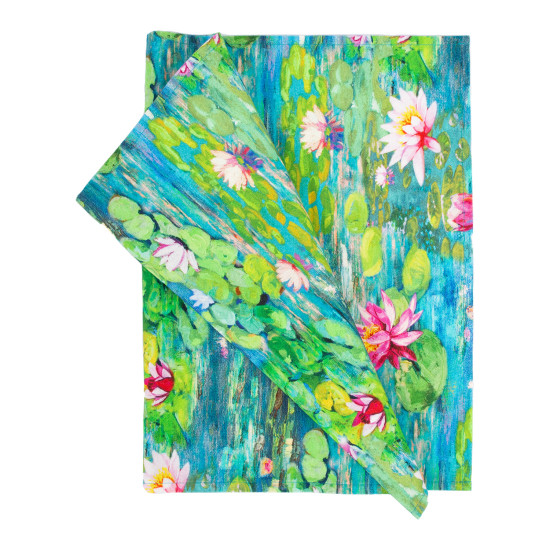 Скатерть HOLLY 43x116cm, розовые кувшинки Скатерть HOLLY 43x116cm, розовые кувшинки