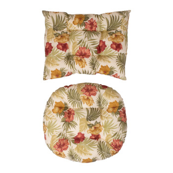 Подушка для подвесного кресла CORA, тропические цветы на светлом фоне Подушка для подвесного кресла CORA, тропические цветы на светлом фоне