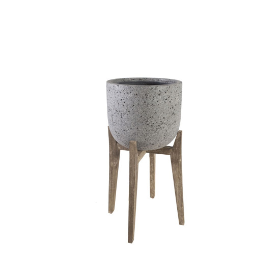 Puķu pods SANDSTONE 42x42xH64,5cm, pelēks