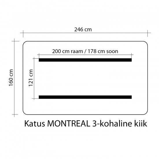 Jumta segums nojumēm MONTREAL 3 160x246cm, 100% poliesters, audums 765 Jumta segums nojumēm MONTREAL 3 160x246cm, 100% poliesters, audums 765