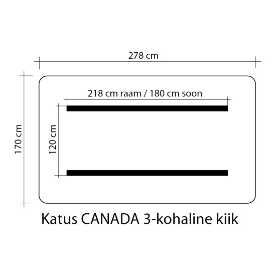 Крыша для качелей CANADA 170x278см, 100% полиэстер, ткань  767