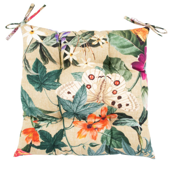 Krēsla pārsegs AMAZONIA 40x40cm, bēšs puķains Krēsla pārsegs AMAZONIA 40x40cm, bēšs puķains