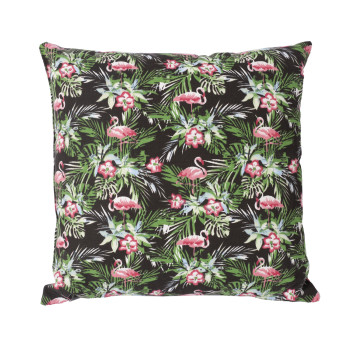 Подушка SUMMER 45x45см, фламинго на черном фоне Подушка SUMMER 45x45см, фламинго на черном фоне