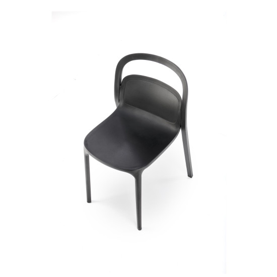 K490 черный пластиковый стул(1p=4шт)