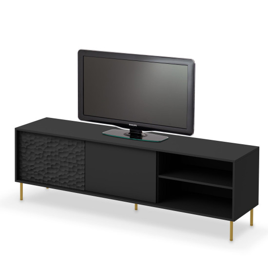 BULLET RTV-1 TV galds 180 cm melns, kājas: zelta