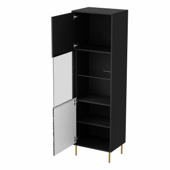 BULLET W-1 vitrīna melna, kājas: zelta BULLET W-1 vitrīna melna, kājas: zelta