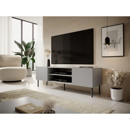 ASENSIO RTV-1 TV galds 180 cm gaiši pelēks, kājas: melnas
