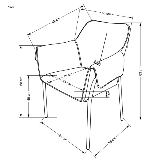 K522 серый стул