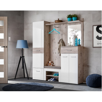 Комплект мебели для прихожей ASM Gustavo III + подушка , коричневый/белый Комплект мебели для прихожей ASM Gustavo III + подушка , коричневый/белый