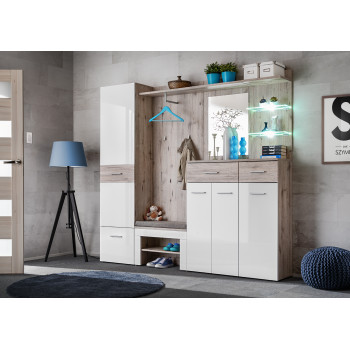 Комплект для прихожей Gustavo IV + подушка, коричневый/белый Комплект для прихожей Gustavo IV + подушка, коричневый/белый