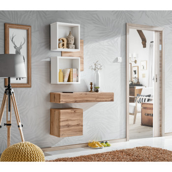 ASM Easy EY3 esikumööbli komplekt, valge/pruun ASM Easy EY3 esikumööbli komplekt, valge/pruun