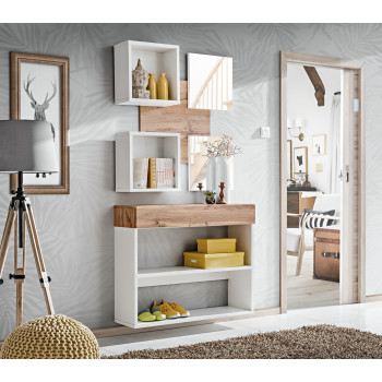 ASM Easy EY4 esikumööbli komplekt, pruun/valge ASM Easy EY4 esikumööbli komplekt, pruun/valge