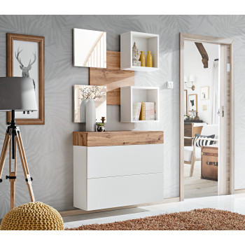 ASM Easy EY5 esikumööbli komplekt, pruun/valge ASM Easy EY5 esikumööbli komplekt, pruun/valge