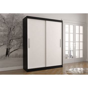 Riidekapp VISTA 04 (150 cm) must/valge Riidekapp VISTA 04 (150 cm) must/valge