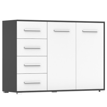 Kummut FRIDA 01 2D4S Must/valge Kummut FRIDA 01 2D4S Must/valge
