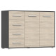 Kumode FRIDA 01 2D4S CS melns / sonoma ozols