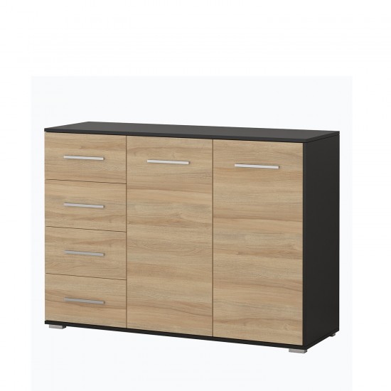 Kumode FRIDA 01 2D4S Melns /Sonoma Ozols Kumode FRIDA 01 2D4S Melns /Sonoma Ozols