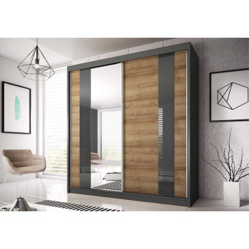Idzczak riidekapp MULTI 39 (233 cm) tamme Riviera valge kuldne + grafiit + peegel Idzczak riidekapp MULTI 39 (233 cm) tamme Riviera valge kuldne + grafiit + peegel