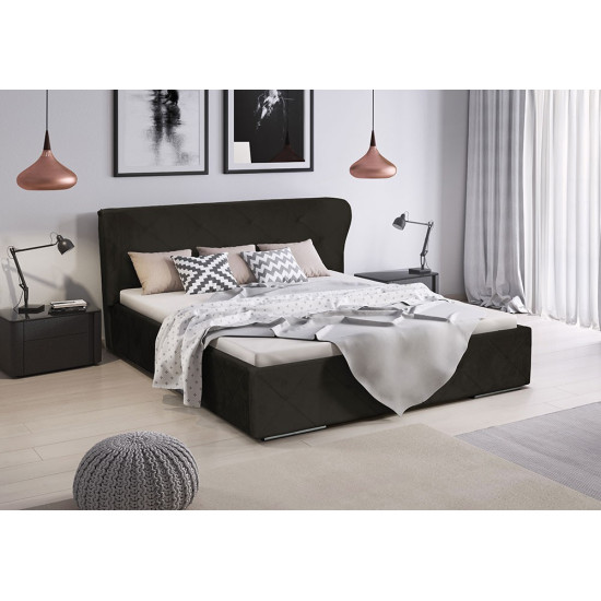 Кровать ORLANDO 160 см Soft 11 черная эко-кожа Кровать ORLANDO 160 см Soft 11 черная эко-кожа