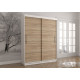 Skapis ar bīdāmām durvīm  VISTA 06 (150 cm)  balts / sonoma ozols