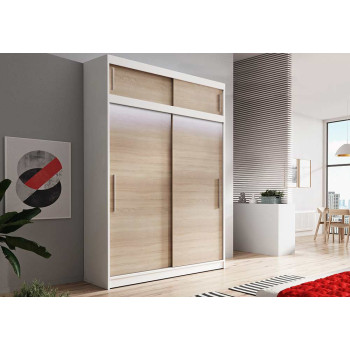 Idzczak Pikendusega riidekapp VESTA 04 150 cm Sonoma tamm valge Profile LED 150 Idzczak Pikendusega riidekapp VESTA 04 150 cm Sonoma tamm valge Profile LED 150