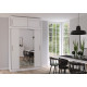 Idzczak Skapis ar pagarinājumu VESTA 01 150 cm Balts + Spogulis Balts LED profils 150