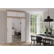 Idzczak Skapis ar pagarinājumu VESTA 01 150 cm Balts + Spogulis Ozols sonoma Profils LED 150