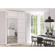 Skapis ar bīdāmām durvīm un antresoli VESTA 05 150 cm balts balts + LED profils