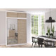 Idzczak Skapis ar pagarinājumu VESTA 05 150 cm Sonoma Ozols + Balts Spogulis LED Profils 150