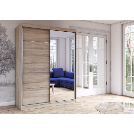 Idzczak Skapis VISTA 05 -150 cm (sonoma) Ozols Sonoma + Spogulis Ozols sonoma Profils LED 150 Idzczak Skapis VISTA 05 -150 cm (sonoma) Ozols Sonoma + Spogulis Ozols sonoma Profils LED 150