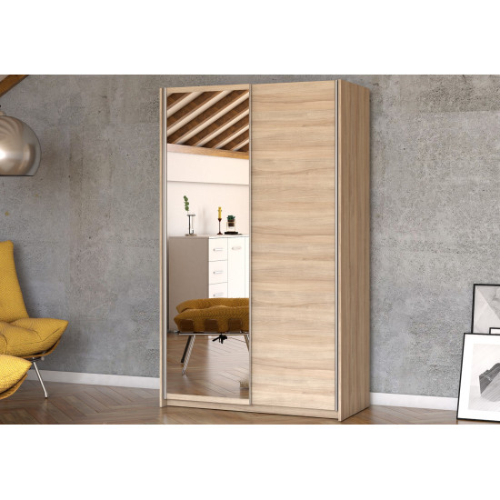 Idzczak Garderobe HIT 120 Sonoma Ozols + Spogulis Sonoma Oak