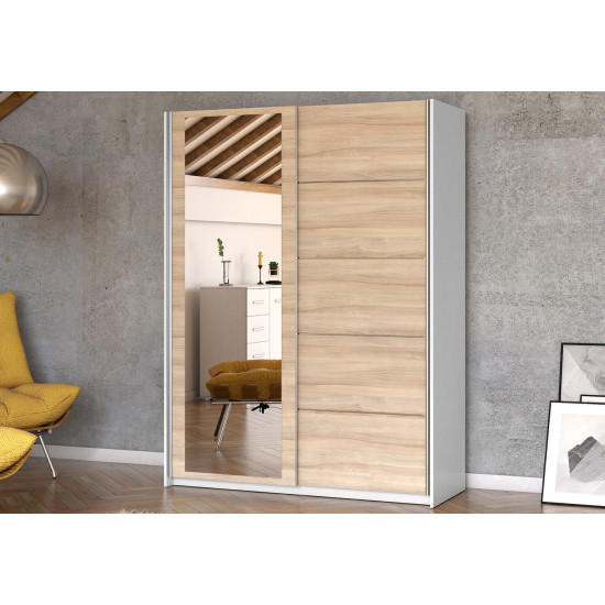 Idzczak Garderobe HIT 150 muntins Sonoma Ozols + Balts spogulis Idzczak Garderobe HIT 150 muntins Sonoma Ozols + Balts spogulis