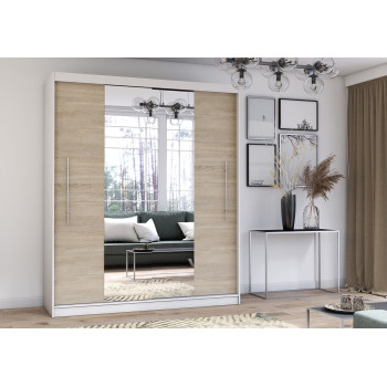 Idzczak Skapis RICO ar spoguli (krāsas) 204 cm Sonoma Ozols + Balts Spogulis LED Profils 200 Idzczak Skapis RICO ar spoguli (krāsas) 204 cm Sonoma Ozols + Balts Spogulis LED Profils 200