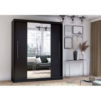 Idzczak Skapis RICO ar spoguli (krāsas) 204 cm Melns Melns + Spogulis LED profils 200 Idzczak Skapis RICO ar spoguli (krāsas) 204 cm Melns Melns + Spogulis LED profils 200