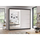Idzczak skapis MULTI 42 203 cm balts + spogulis melns profils LED 200