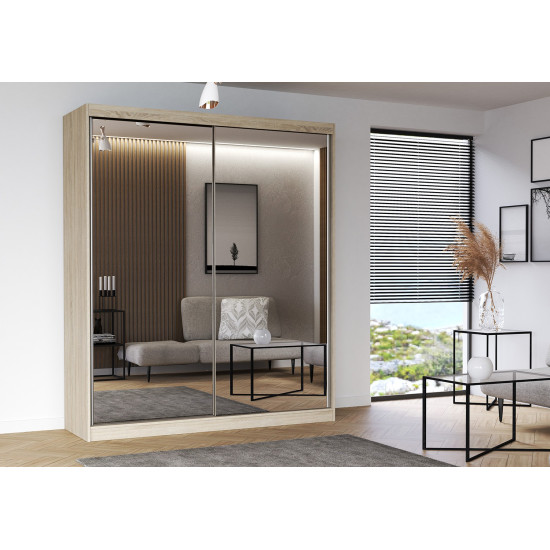 Idzczak Skapis-kupeja MULTI 20 (183 cm) Sonoma ozols + Spogulis