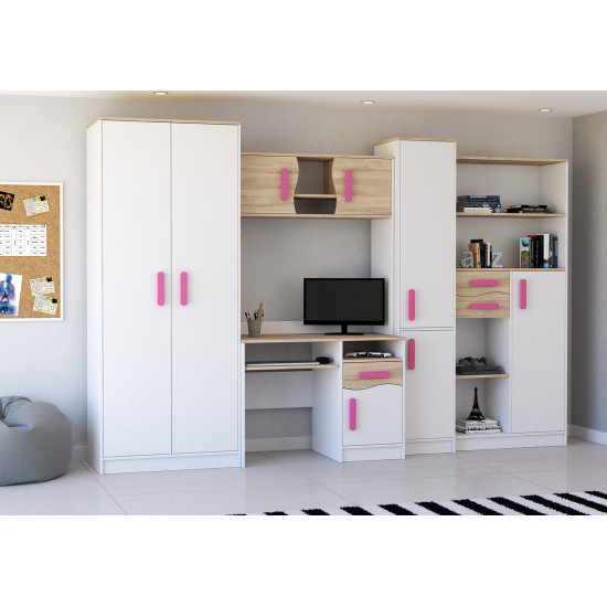 Idzczak Секция MACIUŚ Pink White + Дуб сонома