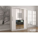 Idzczak Skapis-kupeja VISTA 01 150 cm Balts + Spogulis Balts LED profils 150