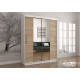 Idzczak Skapis-kupeja VISTA 01 150 cm Sonoma ozols + balts spogulis LED profils Idzczak Skapis-kupeja VISTA 01 150 cm Sonoma ozols + balts spogulis LED profils