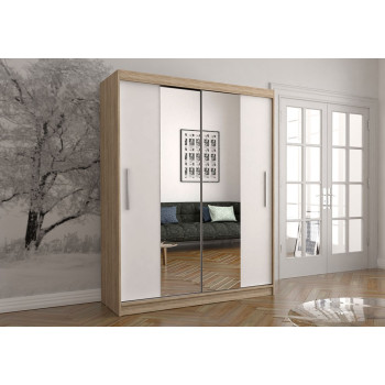Idzczak Skapis-kupeja VISTA 01 150 cm Balts + Spogulis Ozols sonoma LED profils 150 Idzczak Skapis-kupeja VISTA 01 150 cm Balts + Spogulis Ozols sonoma LED profils 150