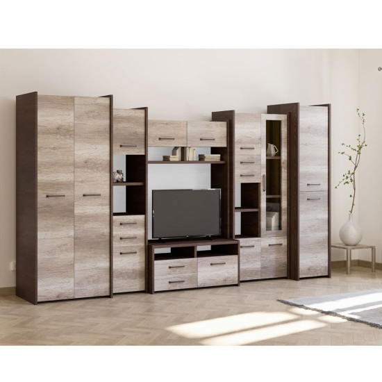 Стенка MOKKA II Дуб Кентербери + Дуб Country Grey Стенка MOKKA II Дуб Кентербери + Дуб Country Grey