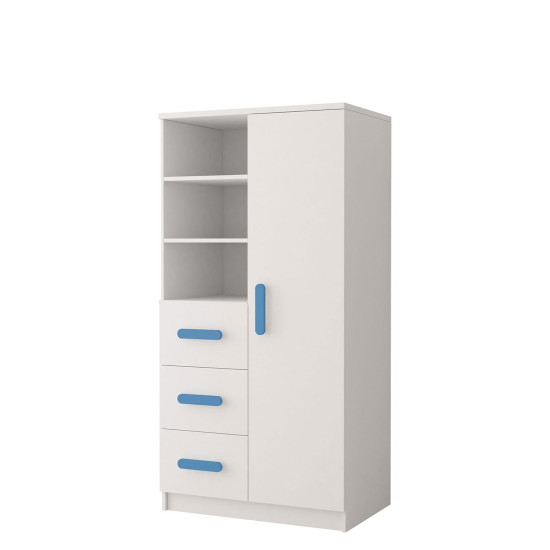 Idzczak Книжный шкаф 80 3S1D 05 - SMYK I Синий Белый Idzczak Книжный шкаф 80 3S1D 05 - SMYK I Синий Белый