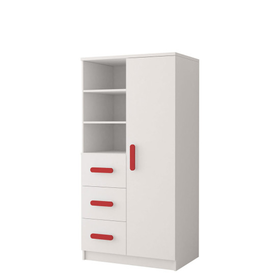 Idzczak Книжный шкаф 80 3S1D 05 - SMYK I Белый Красный
