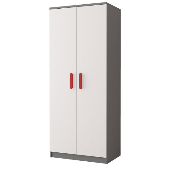 Idzczak Garderobe 2D 06 - SMYK II balts + pelēks sarkans