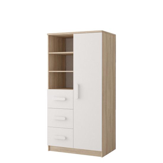 Idzczak Книжный шкаф 80 3S1D 05 - SMYK III Дуб Сонома белый + Дуб Сонома Idzczak Книжный шкаф 80 3S1D 05 - SMYK III Дуб Сонома белый + Дуб Сонома
