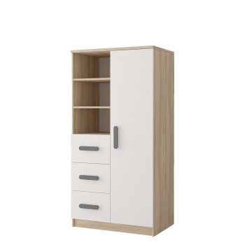 Idzczak riiul 80 3S1D 05 - SMYK III hall-valge + Sonoma tamm Idzczak riiul 80 3S1D 05 - SMYK III hall-valge + Sonoma tamm