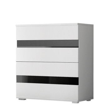 Kummut 4S - LUCCA White + Black Gloss Kummut 4S - LUCCA White + Black Gloss